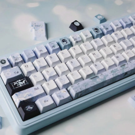 PBT Keycaps: Retro Pflaumenblüten-Design