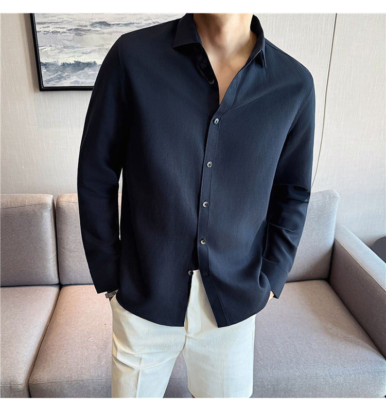 Leinen-Lyocell Slim-Fit Langarmhemd – Ansicht 8