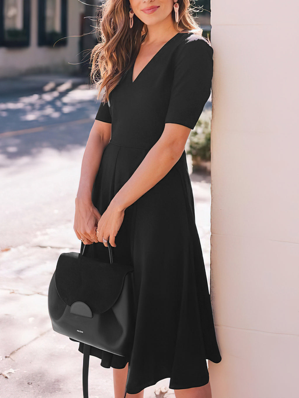 Eleganter Mid-Rise-Midi-Rock in Schwarz – Bild 6 | LuxeStyle