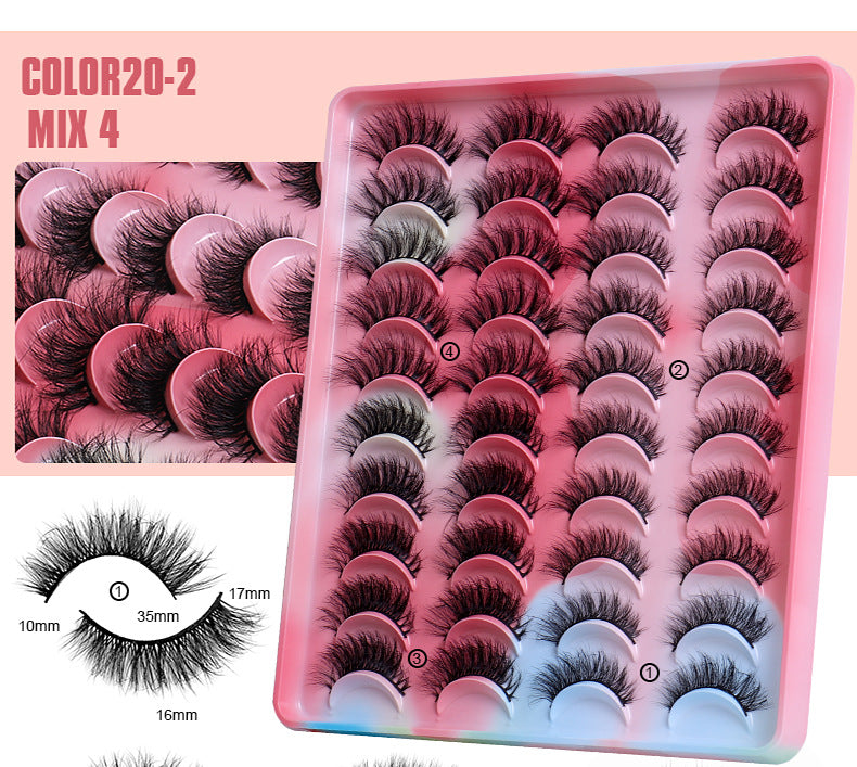 Handgemachte Nerzimitat-Wimpern (20 Paar)