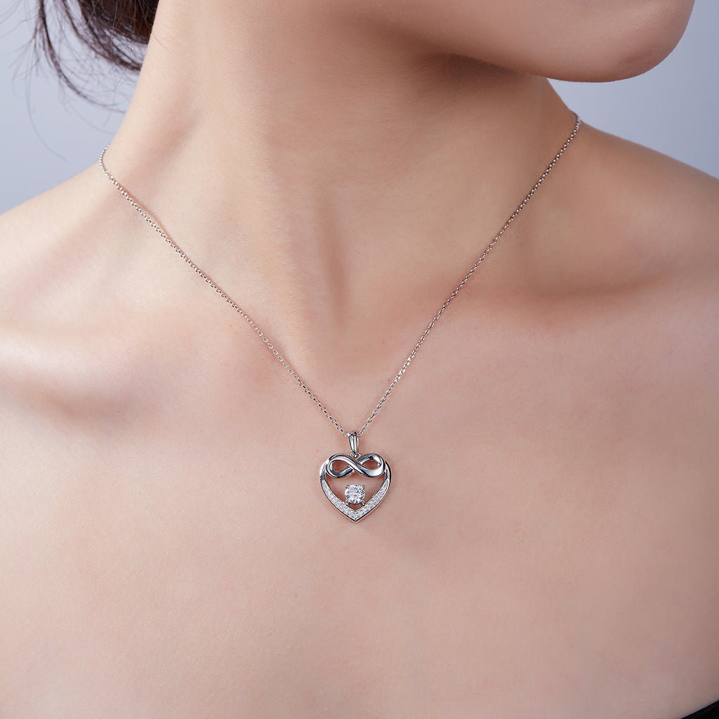 Moissanite-Herzkette «Coeur» · S925 Silber, Infinity