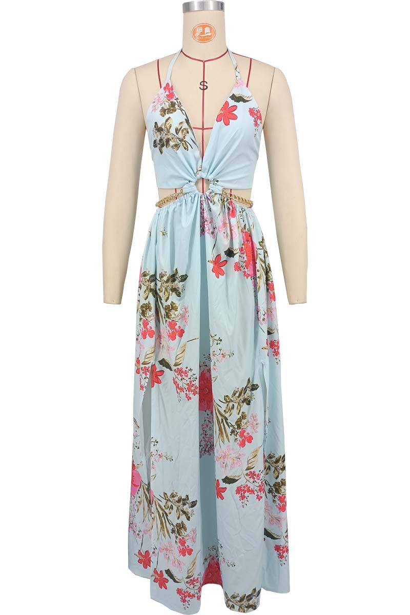 Damen Maxikleid mit Print | LuxeStyle