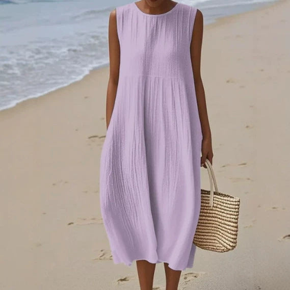 Ärmelloses Casual-Kleid mit 3D-Print