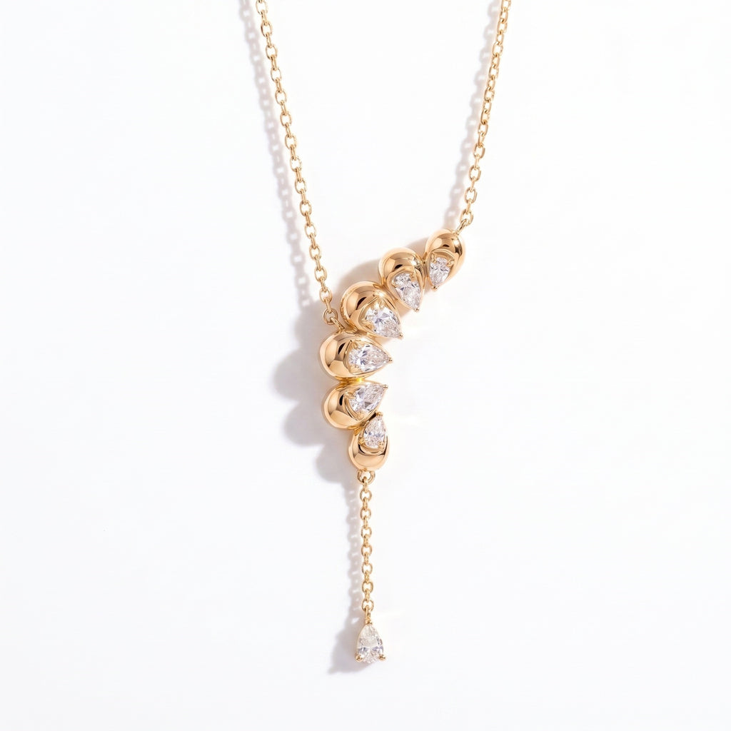 Tropfenformiger Diamant-Halsketten-Schmuck