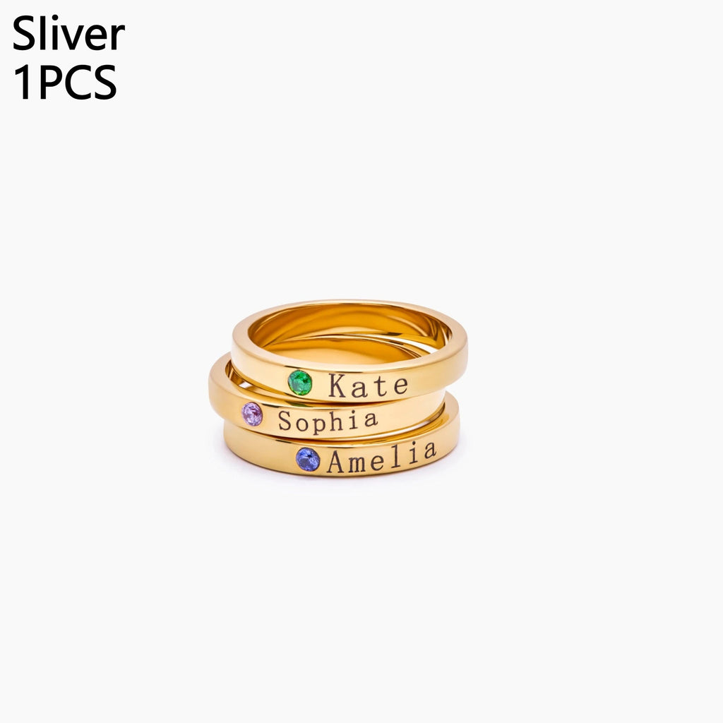 Geburtsstein Ring Set