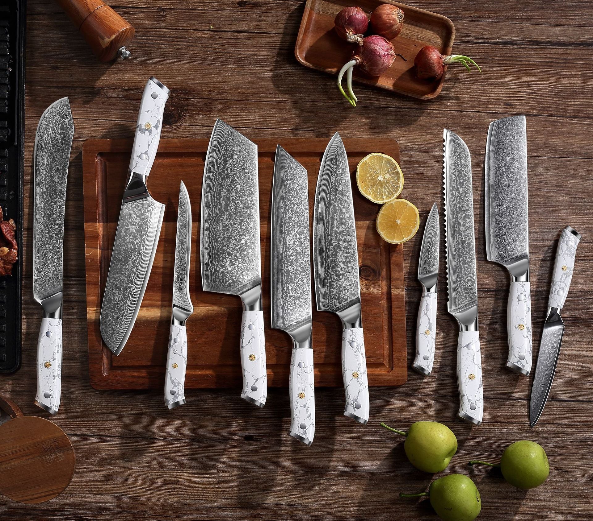 Damast Chefmesser – Kombinierter Allrounder