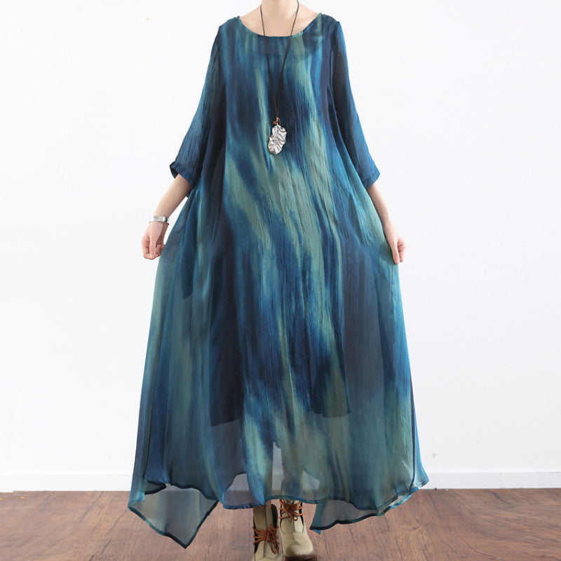 Vintage-Kleid mit Farbverlauf