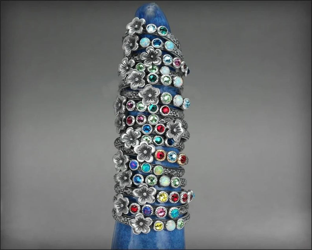 Geburtsstein-Blumenring für Mütter
