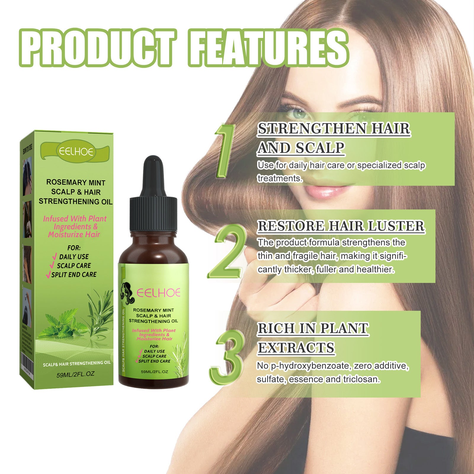 Rosmarin Minze Haarwuchs-Fluid & Kopfhautmassage – Ansicht 3