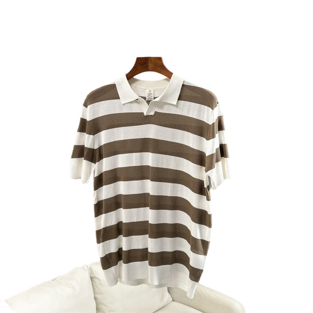 Sommer-Polohemd aus Strick mit Revers – Bild 5 | LuxeStyle
