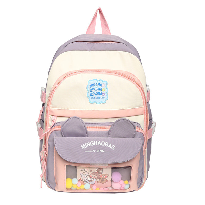 Nylon Rucksack mit Fuzzy-Ball Anhänger – Bild 19 | LuxeStyle