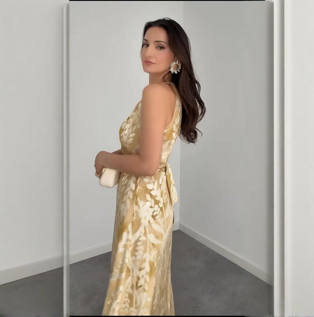 Elegantes ärmelloses Maxikleid mit Rundhals