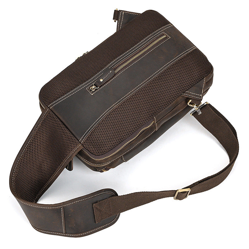 Herren Retro Umhängetasche aus Crazy Horse Leder