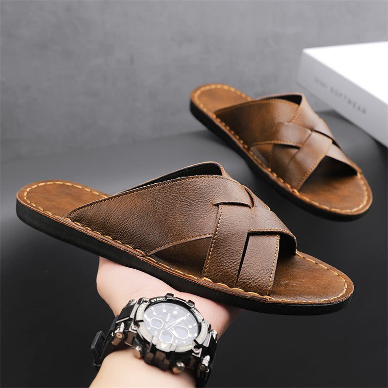Western-Slipper aus Rindsleder