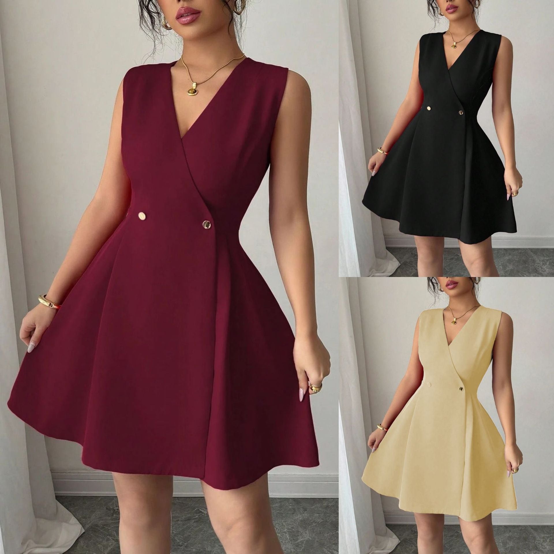 Kleines A-Linien-Kleid mit Buchstabenmuster