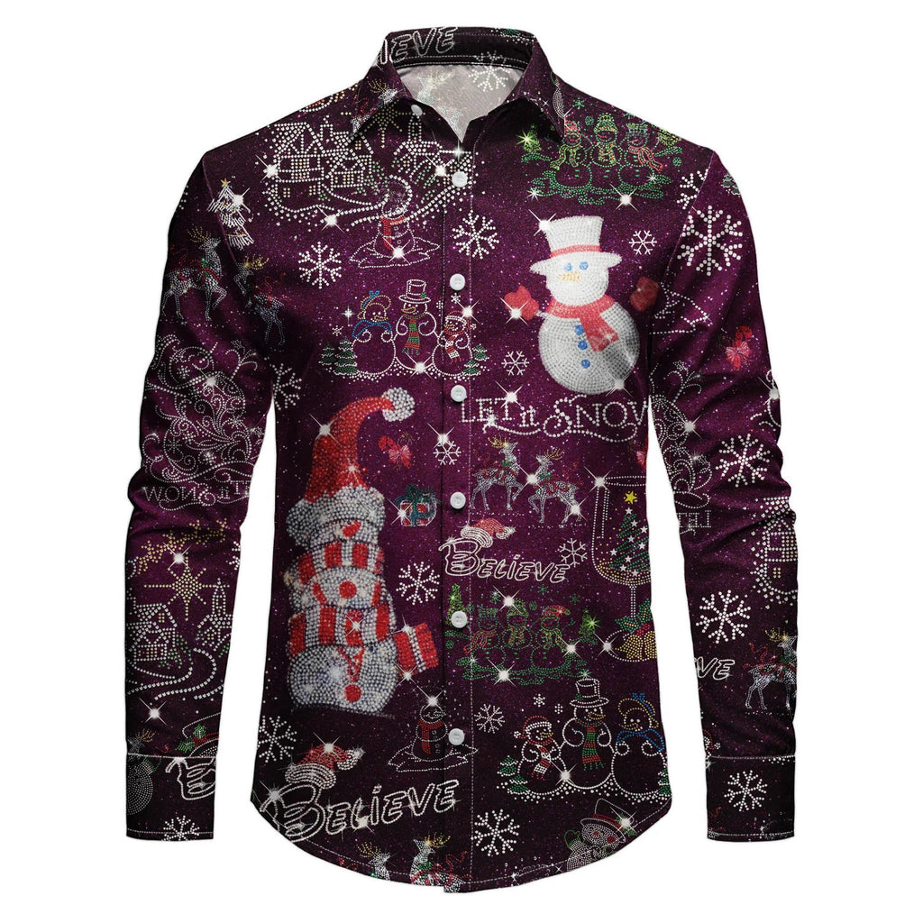 Herren-Langarmhemd mit Weihnachtsbaum-Muster – Bild 8 | LuxeStyle