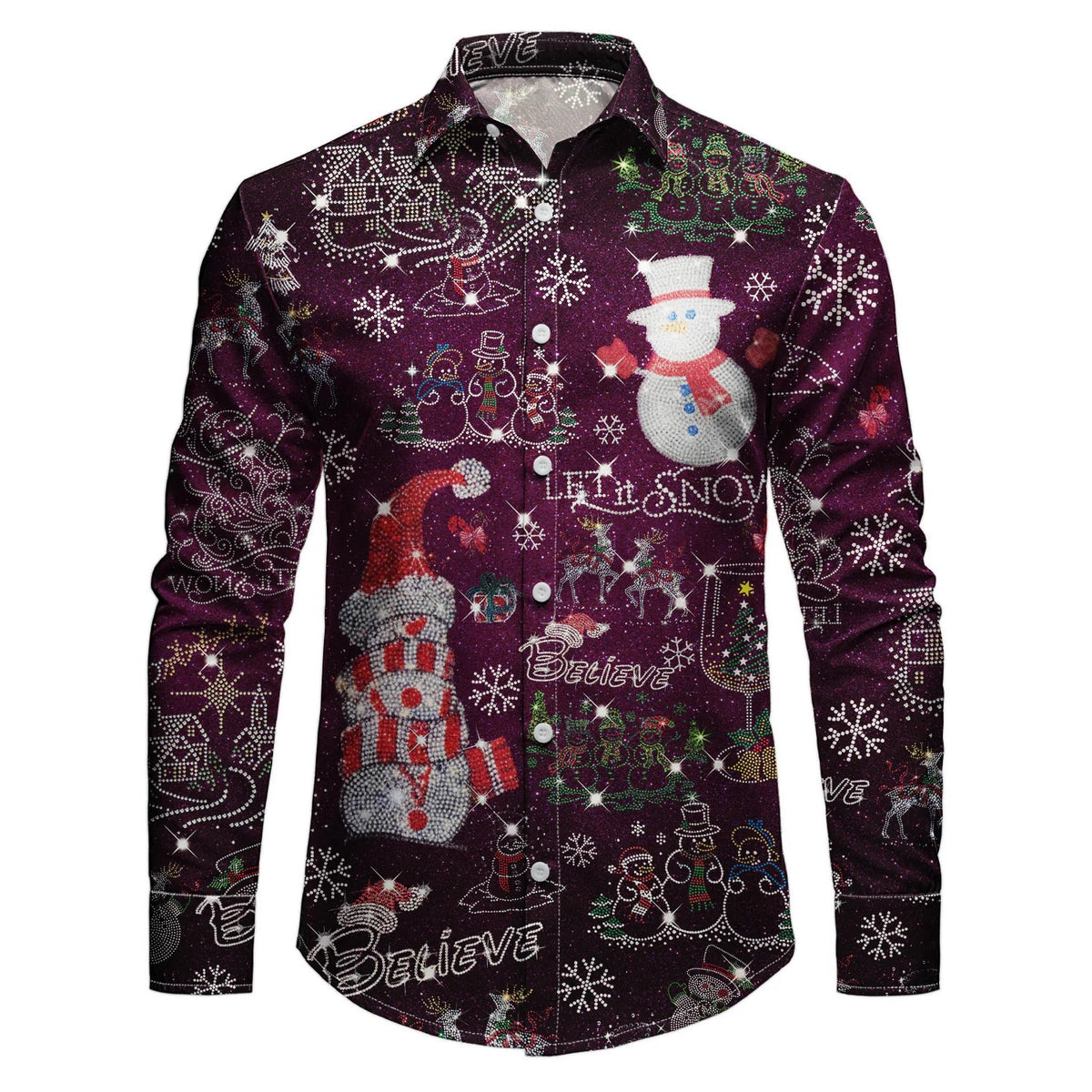 Herren-Langarmhemd mit Weihnachtsbaum-Muster – Bild 8 | LuxeStyle