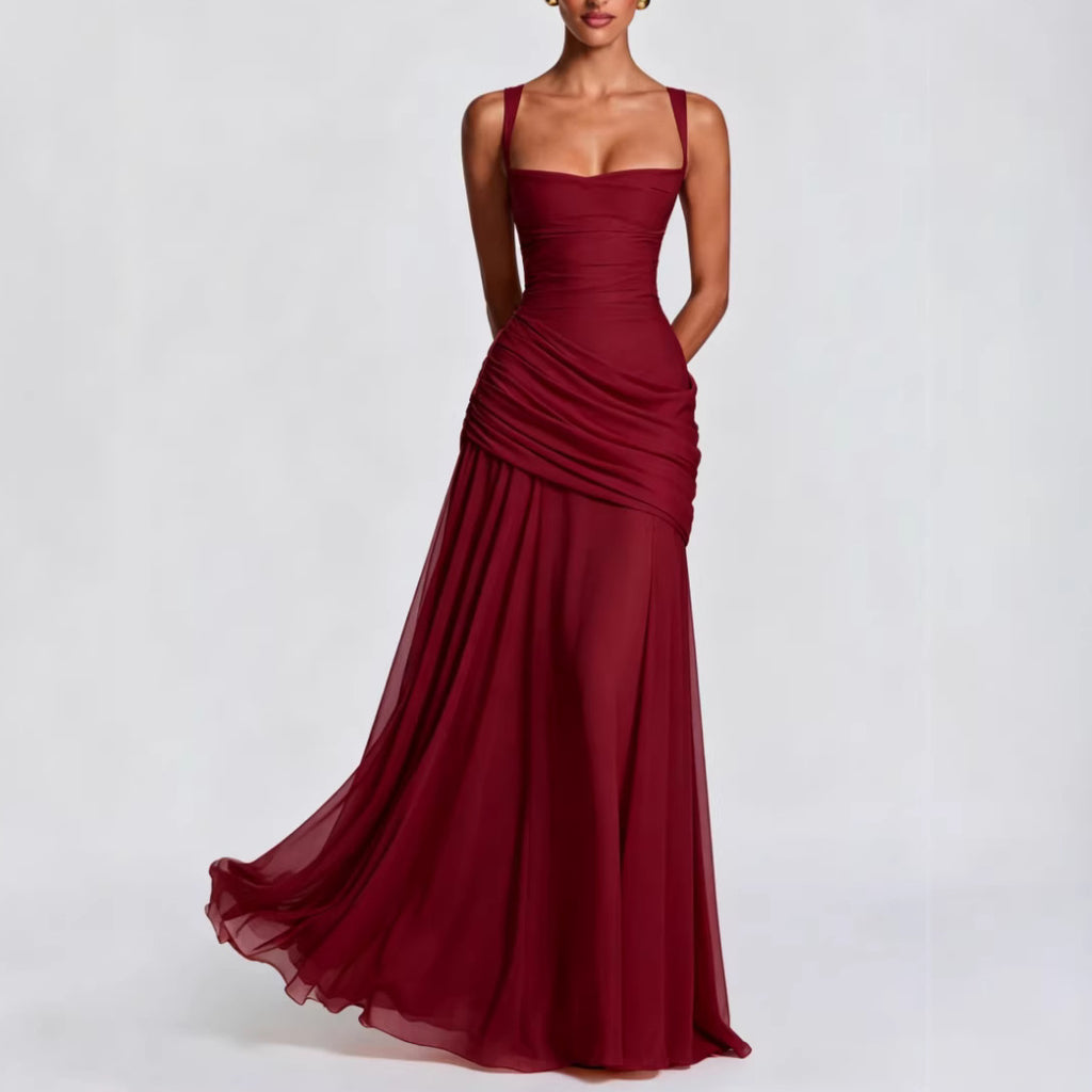 Trägerloses Chiffon Maxi-Kleid – Bild 2 | LuxeStyle