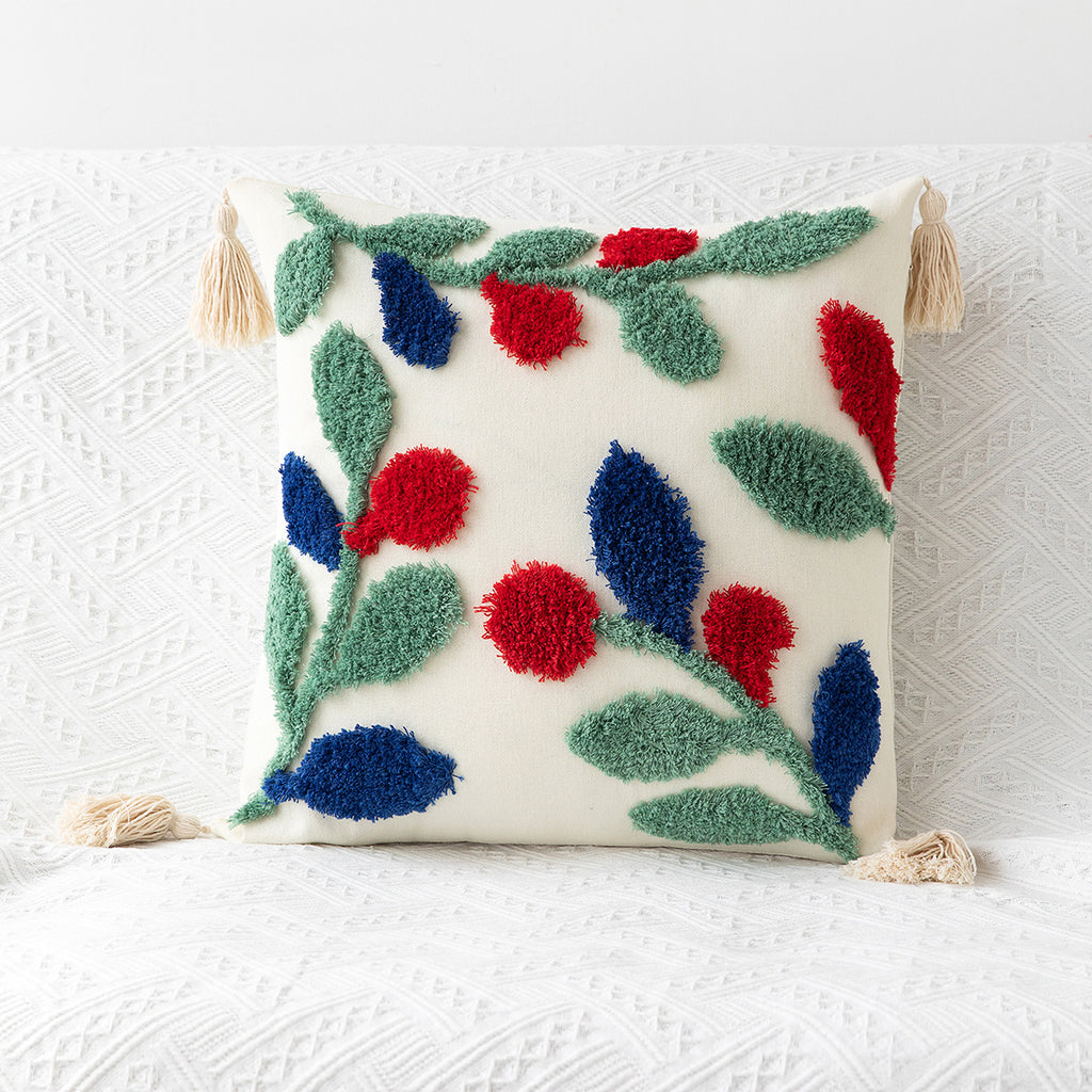 Boho Kissenhülle mit geometrischem Tufting