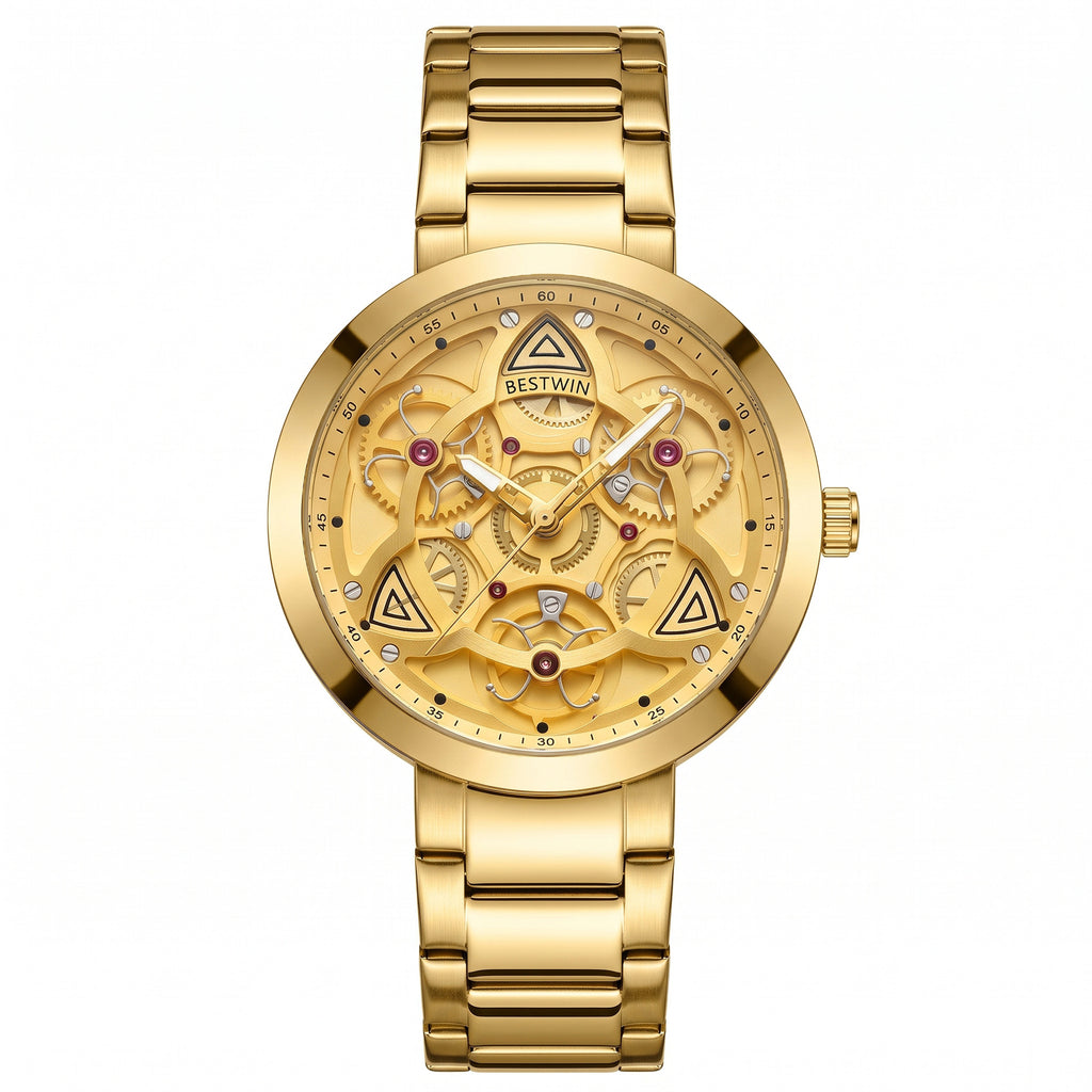 Uhr mit Stahlarmband, mechanisch, Skelett – Bild 9 | LuxeStyle