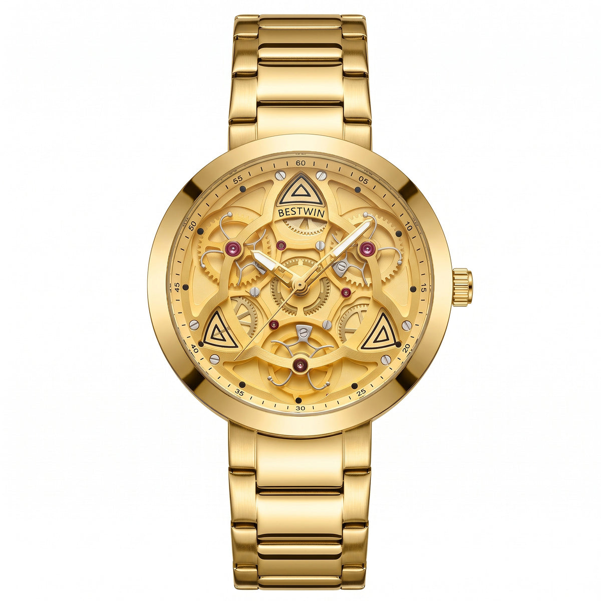 Uhr mit Stahlarmband, mechanisch, Skelett – Bild 9 | LuxeStyle