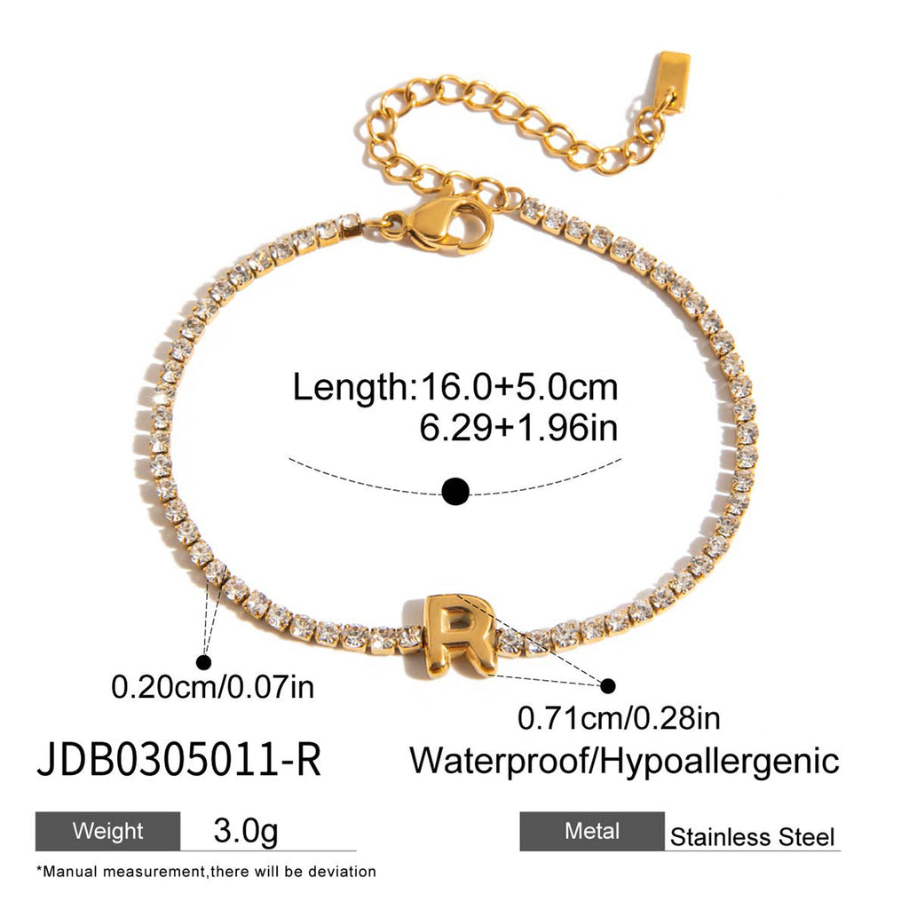18K vergoldetes Armband mit Ballon-Buchstaben – Bild 6 | LuxeStyle