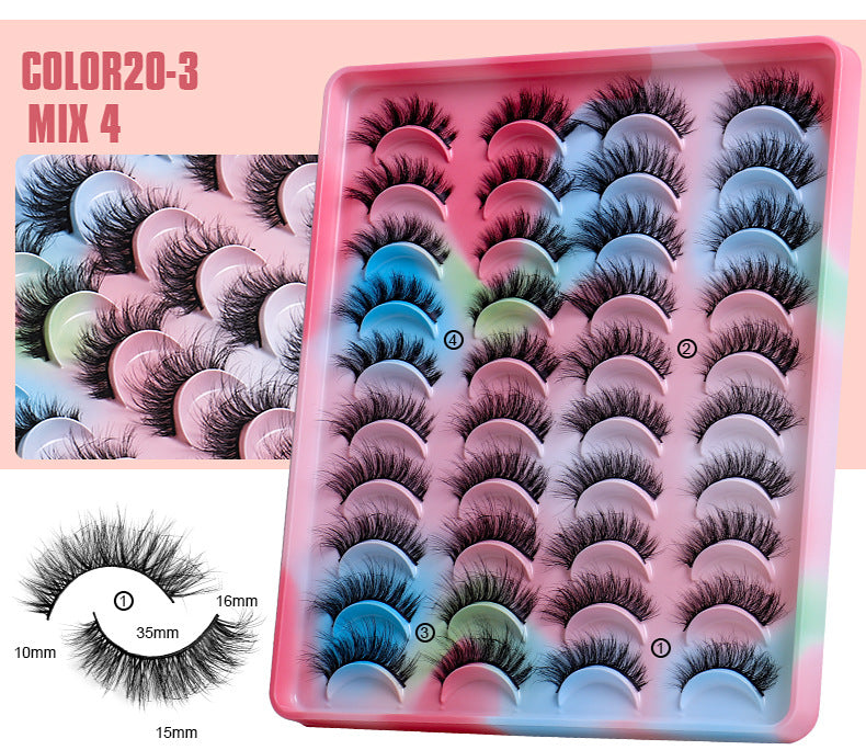 Handgemachte Nerzimitat-Wimpern (20 Paar)