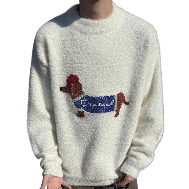 Freizeit-Pullover mit Dackel-Design