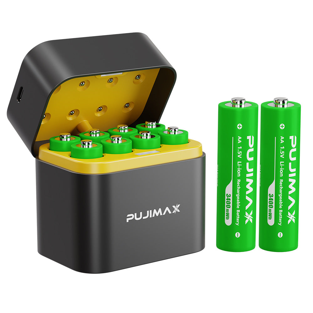 Smart AA Ladegerät mit 8 Lithium-Akkus