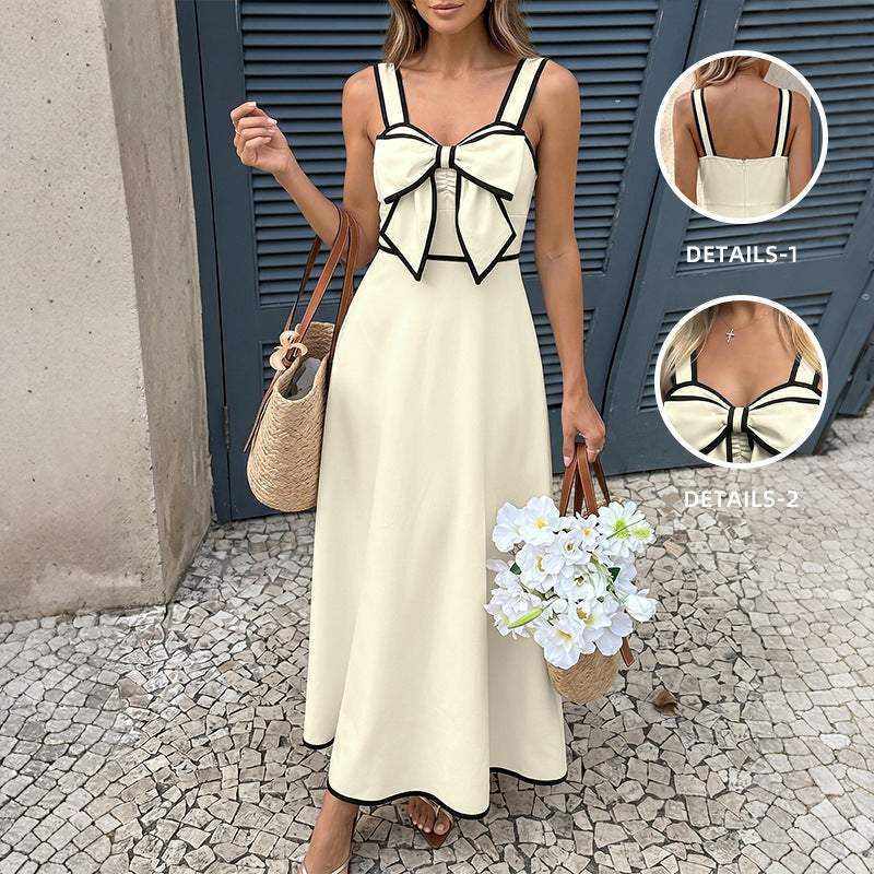 Farbblock Trägerkleid im Resort-Stil | LuxeStyle