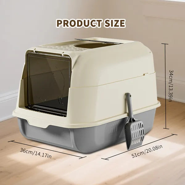 Extra Grosse Katzentoilette, offen/geschlossen