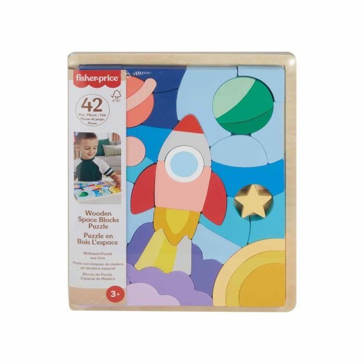 Kinder Puzzle aus Holz Fisher-Price 30 x 2 x 25 cm