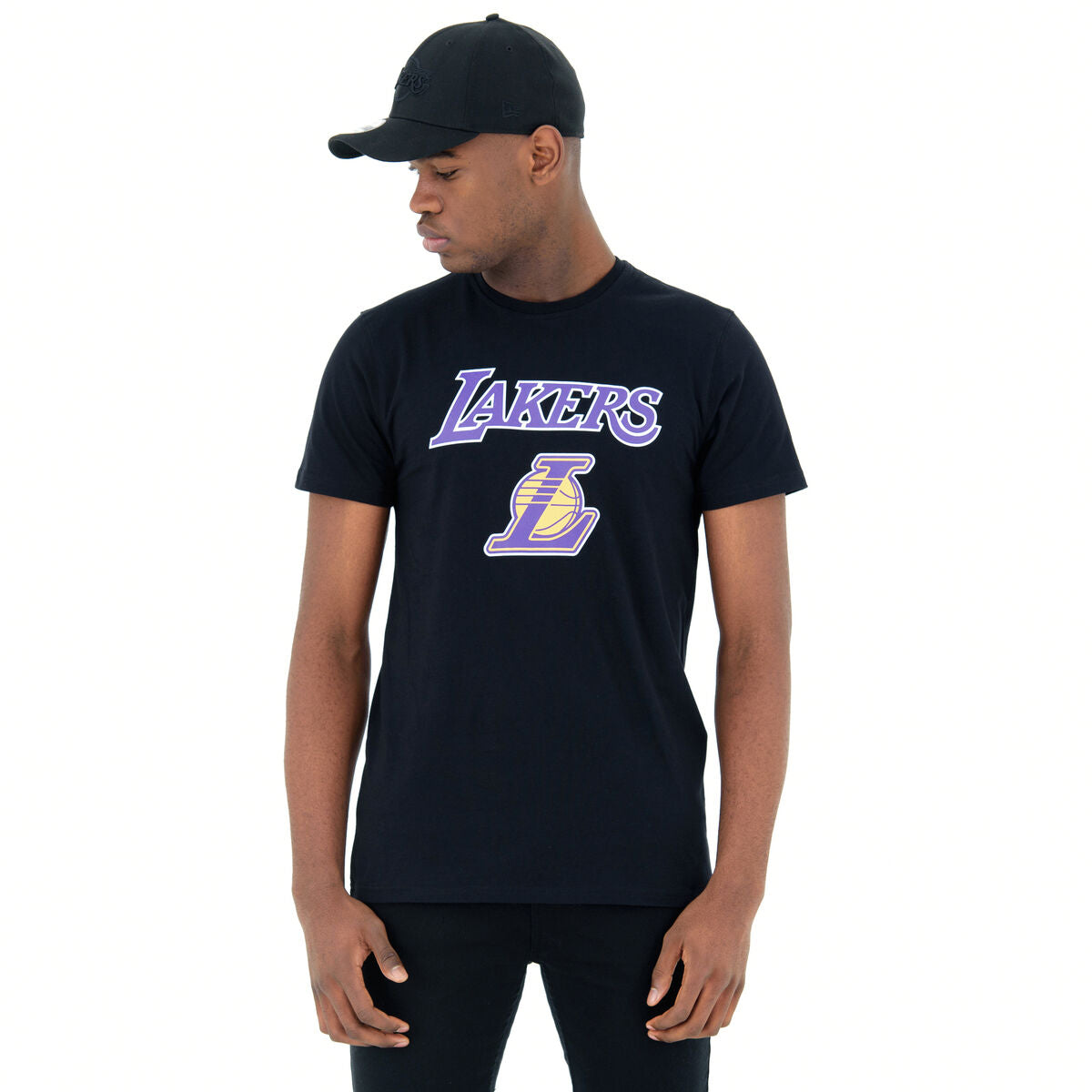 Kurzärmliges Sport T-Shirt New Era NOS NBA LOSLAK 60416756 Schwarz