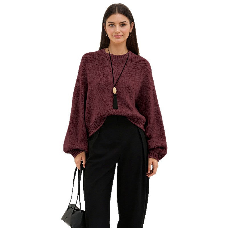 Strickpullover Rundhals Loose-Fit Damen
