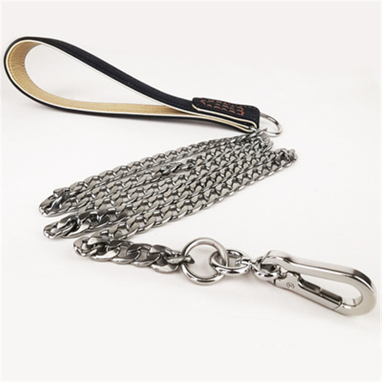 Hundeleine aus Mikrofaserleder mit Edelstahlkette – Bild 5 | LuxeStyle