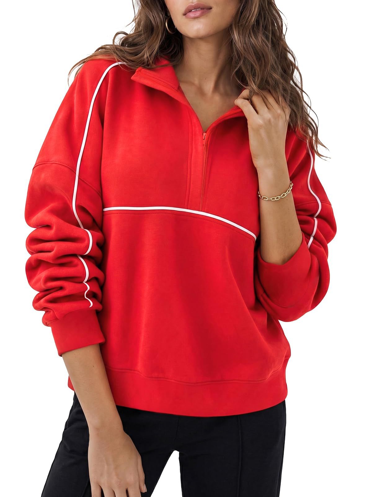 Sweatshirt mit Reissverschluss & Revers
