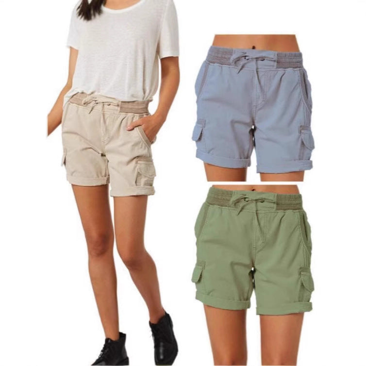 High-Waist Shorts mit Taschen