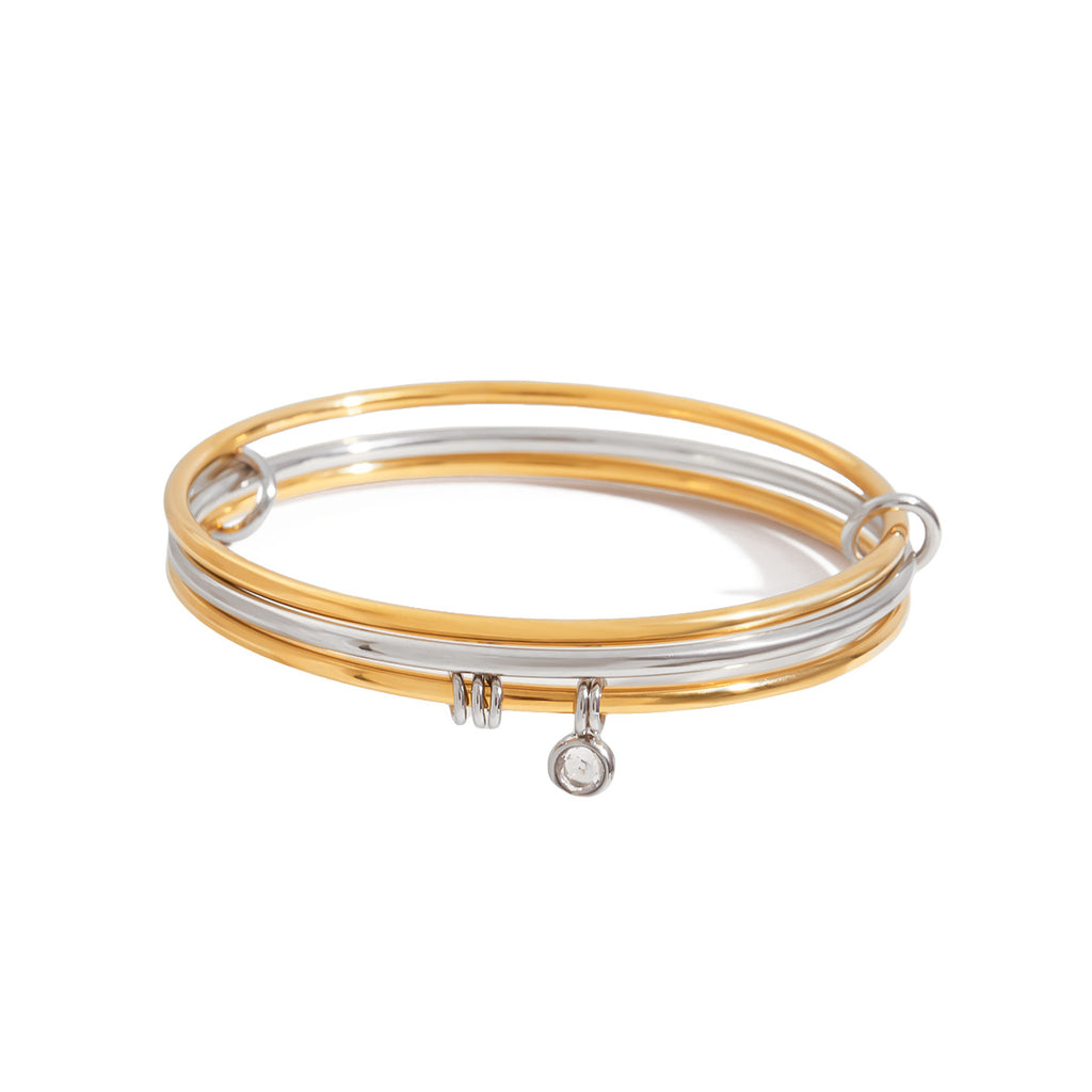 Vergoldetes Edelstahl-Armreif-Set – Bild 2 | LuxeStyle
