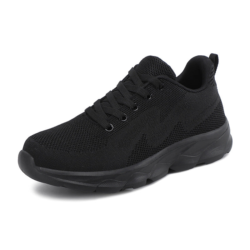 Schwarze Damen-Sneaker, Leichtgewicht & atmungsaktiv mit weicher Sohle