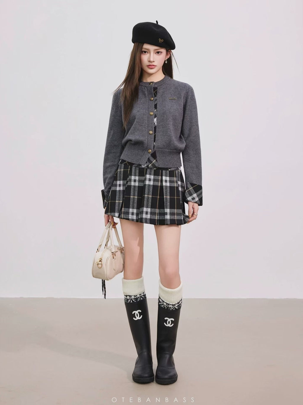 Strick-Cardigan mit Rundhals und Farbblockmuster – Bild 7 | LuxeStyle