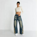 Retro Distressed Damen Jeans