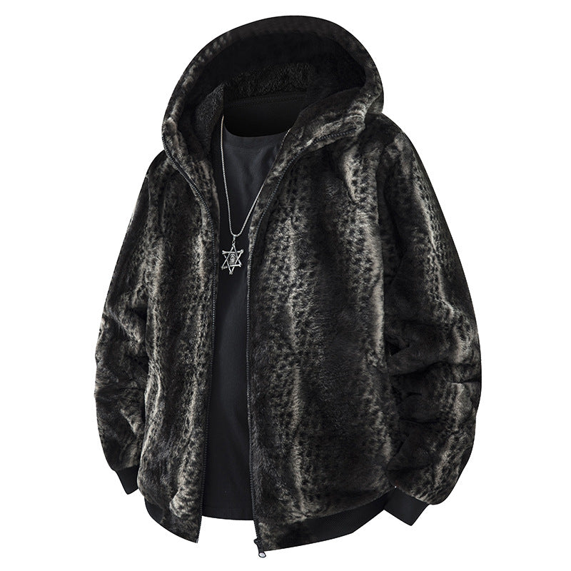 Herren Fleece-Cardigan mit Kapuze