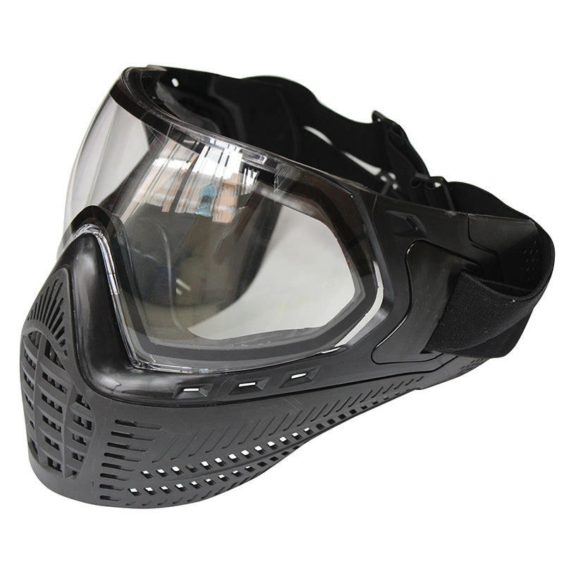 Ganz schwarze doppellagige Paintball-Schutzmaske – Ansicht 5
