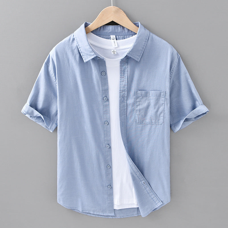 Leinen-T-Shirt mit Kurzärmel – Bild 5 | LuxeStyle