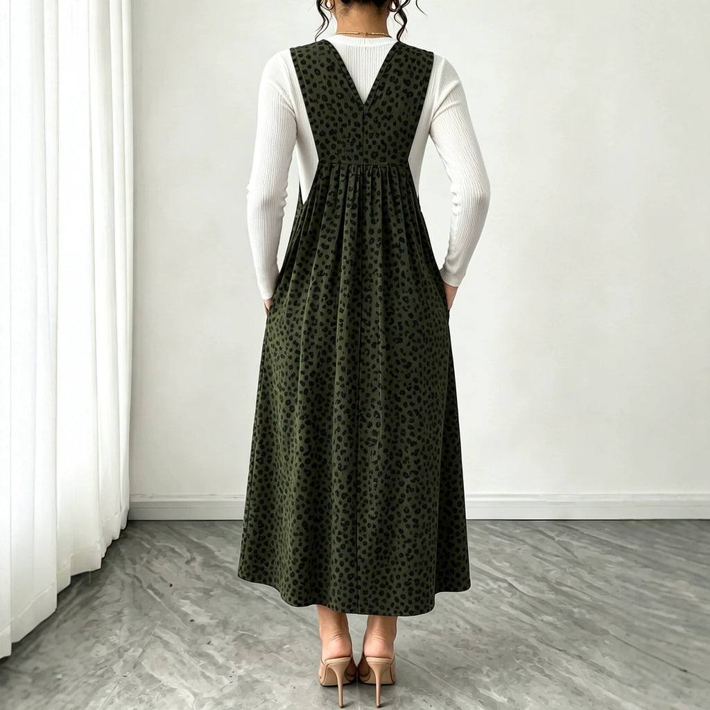 Herbst/Winter Leopard-Print Maxikleid