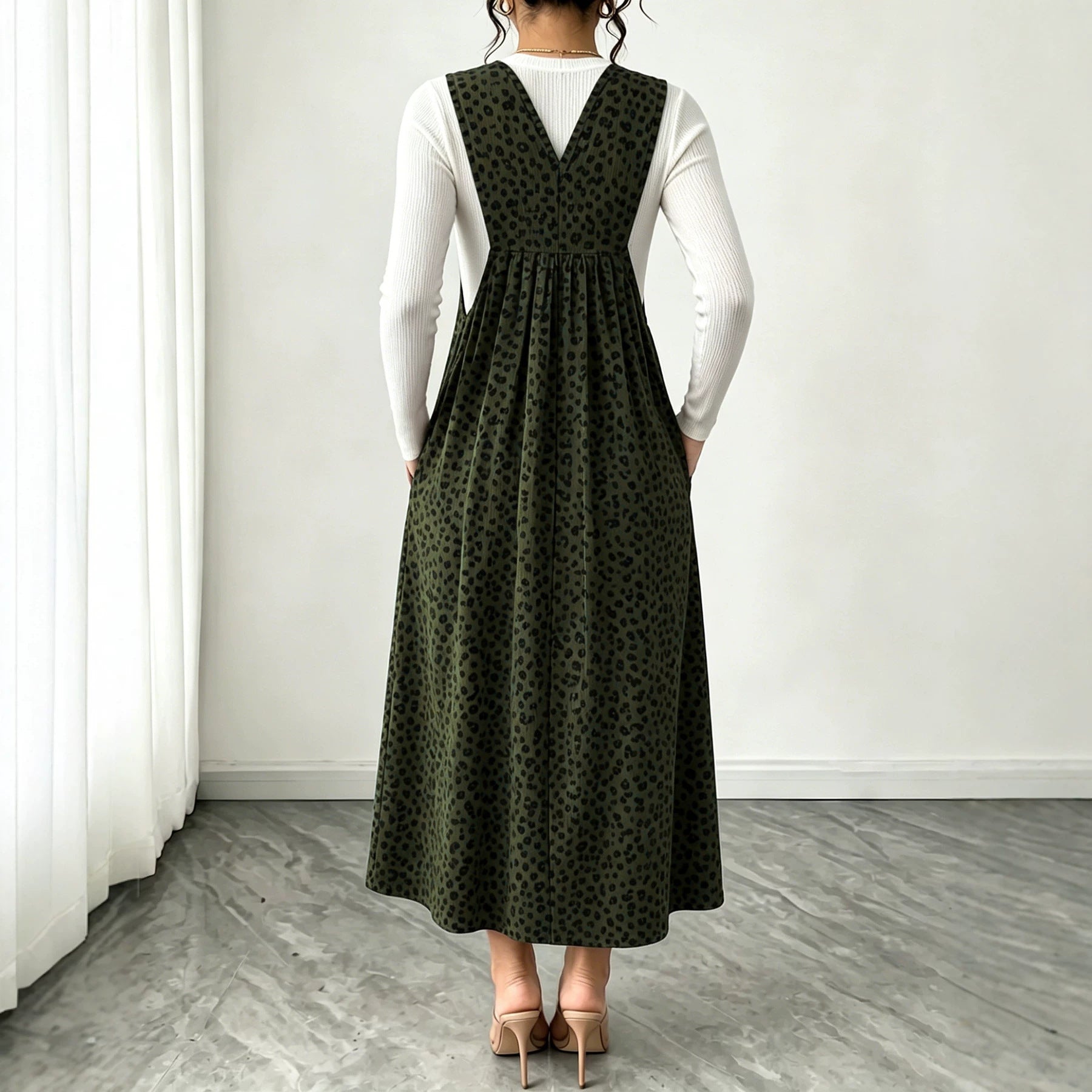 Herbst/Winter Leopard-Print Maxikleid