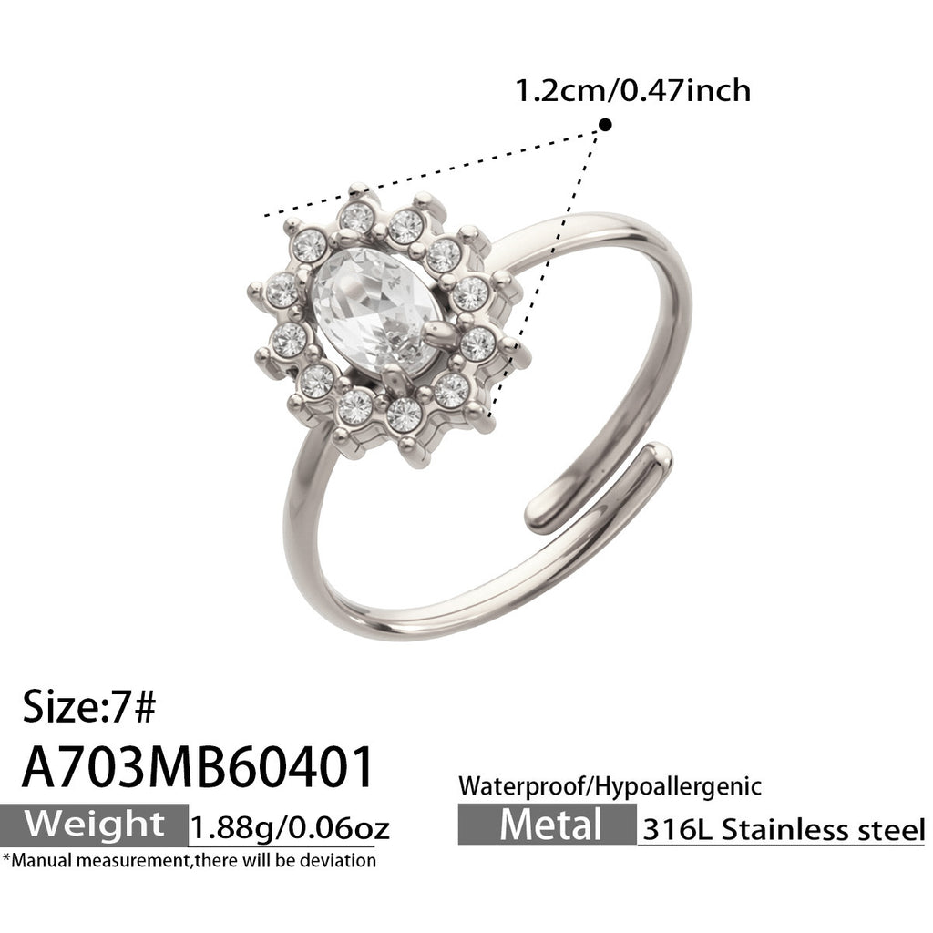 Sonnenblumen-Ring mit Zirkonia, vergoldet – Bild 2 | LuxeStyle