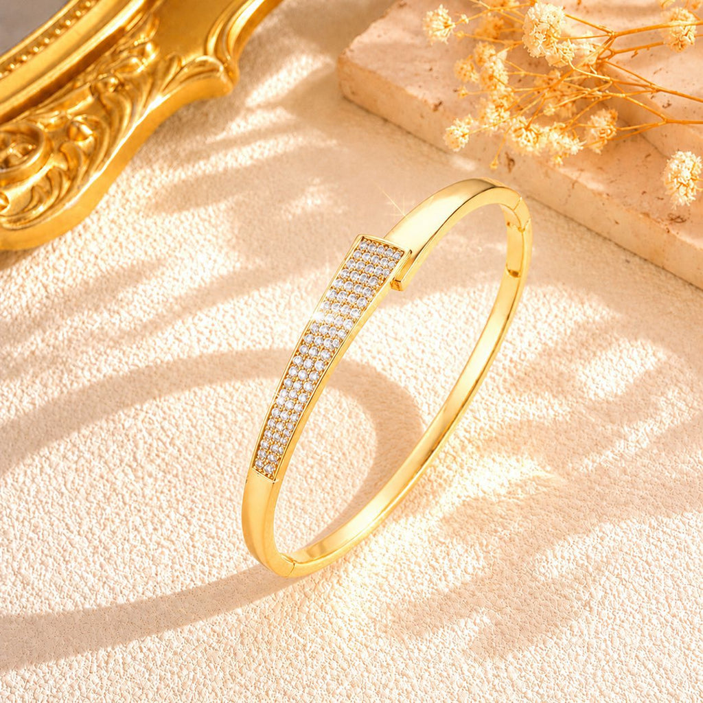 Titan-Stahl Armband mit Zirkonia