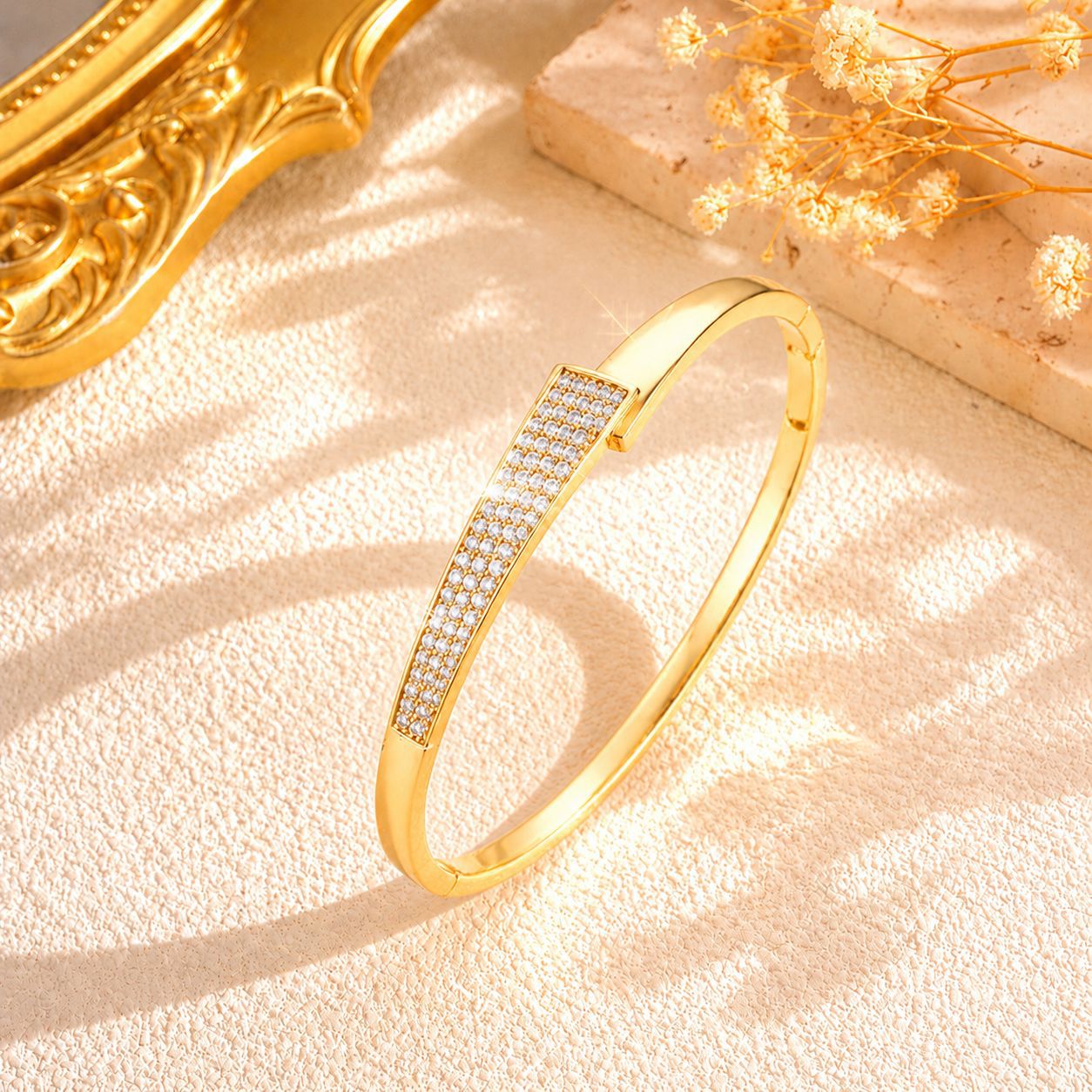Titan-Stahl Armband mit Zirkonia