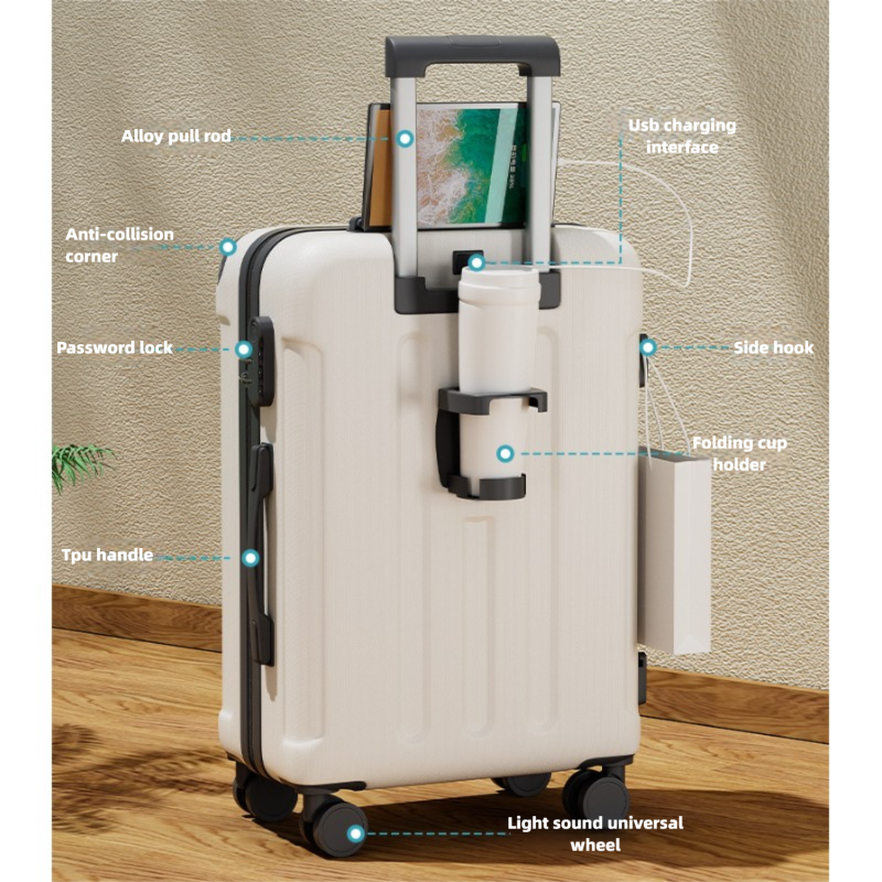 Business-Trolley mit USB-Port und Becherhalter